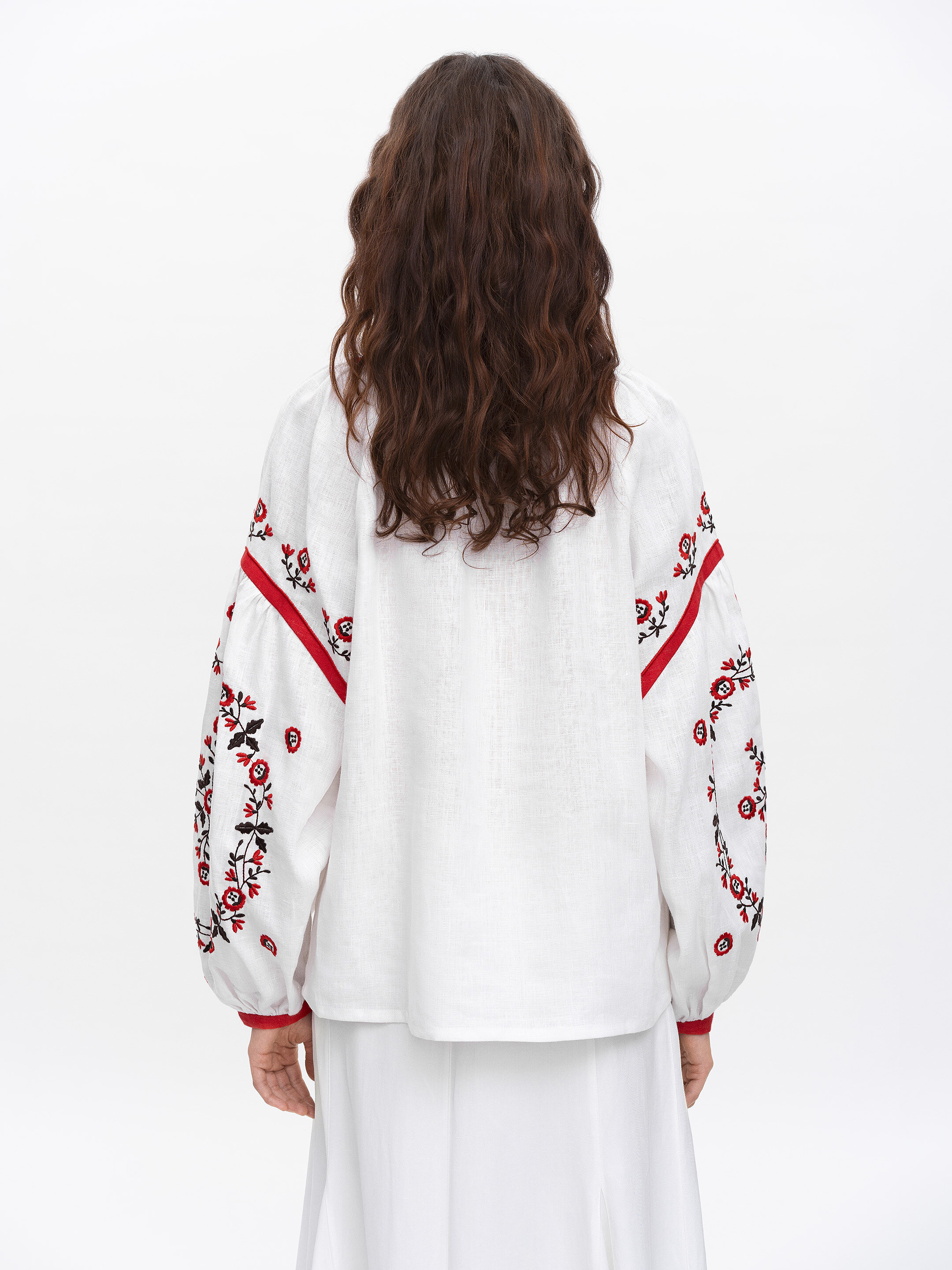 White embroidered shirt with free cut Svitanok cheap