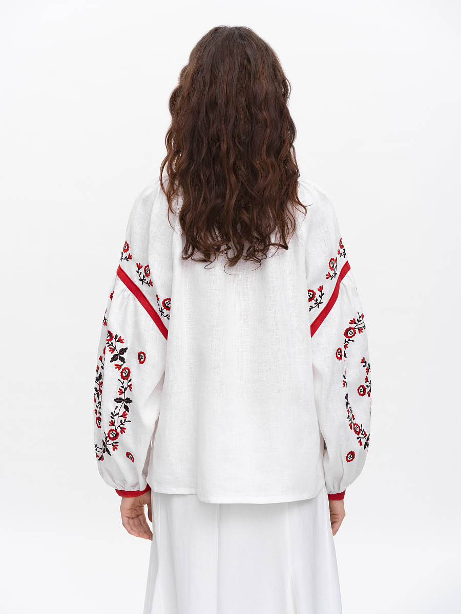 White embroidered shirt with free cut Svitanok [0]