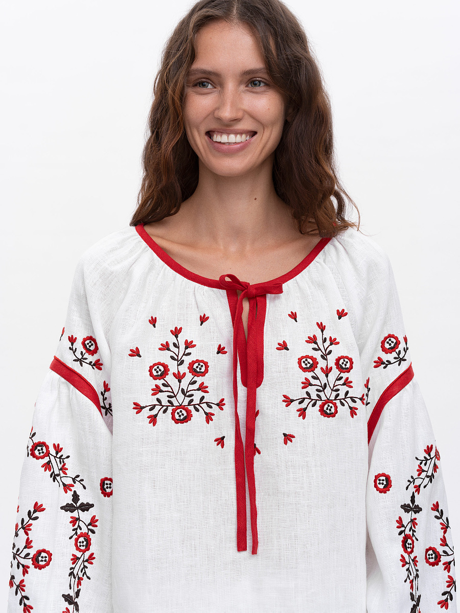 White embroidered shirt with free cut Svitanok [0]