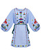 Blue linen dress with embroidery Prykhodko Blue