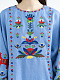 Blue linen dress with embroidery Prykhodko Blue