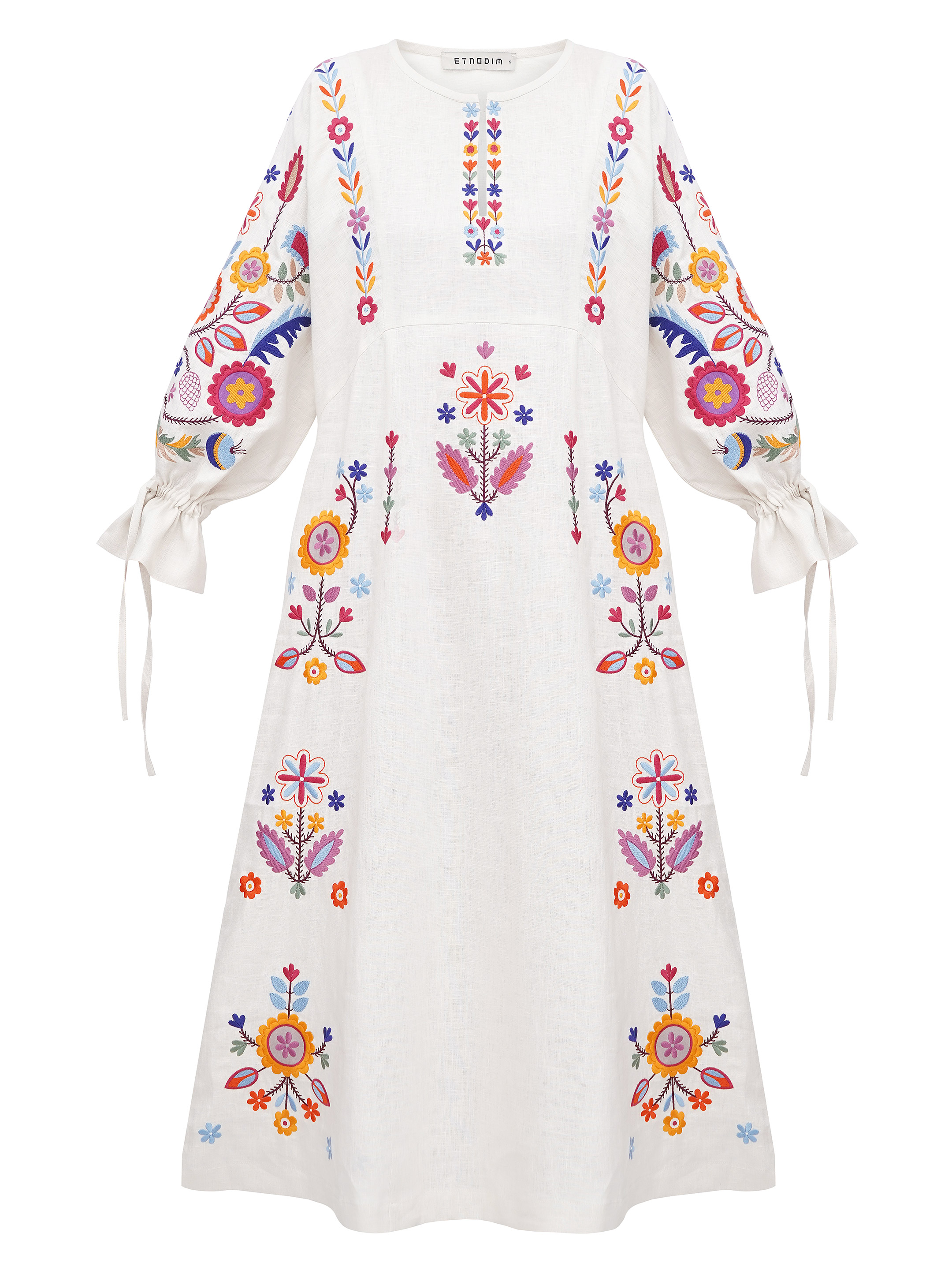 J Jill Love Linen 100% Linen White Embroidered Dress Size XS