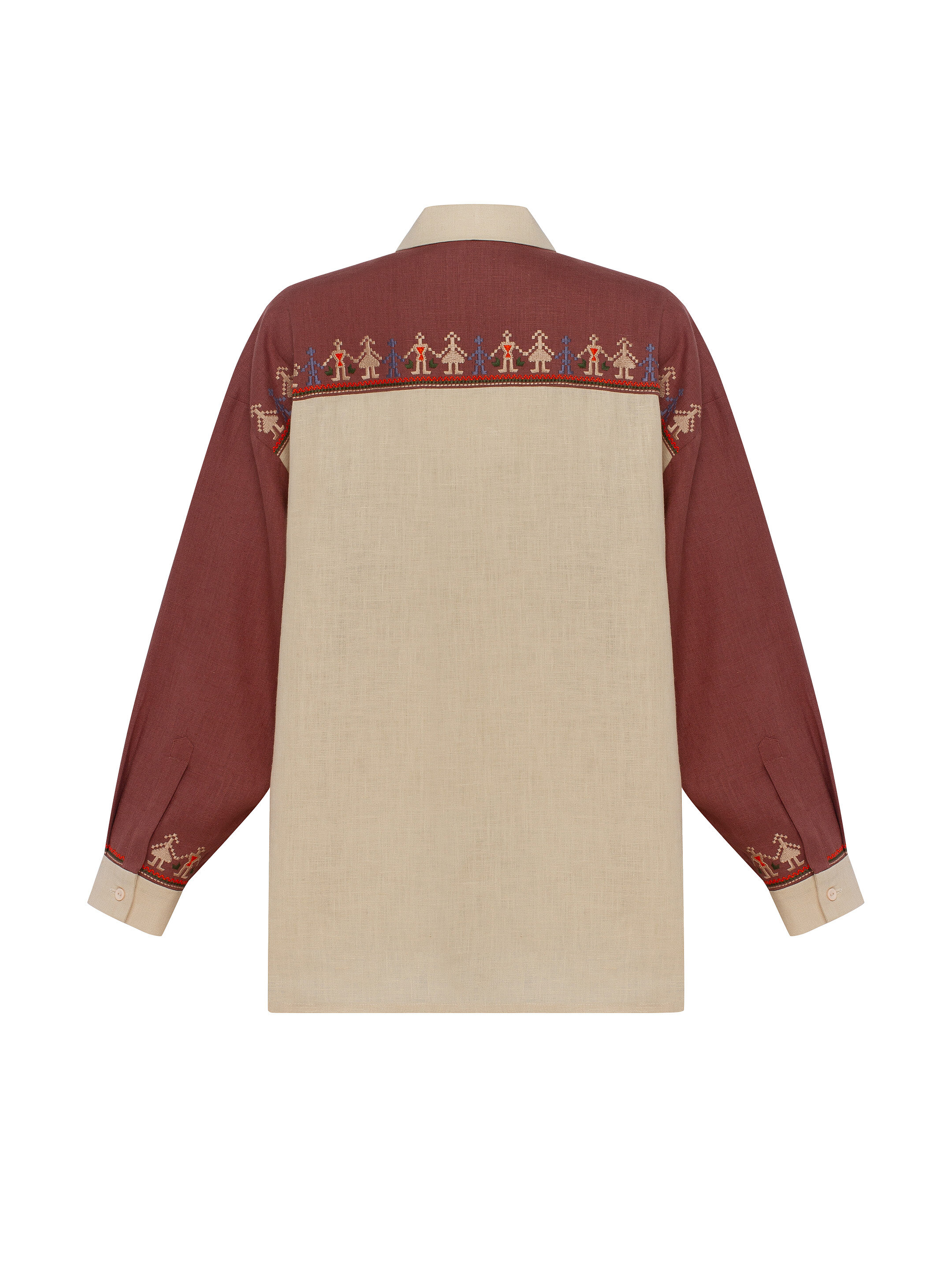 Linen shirt with embroidered cities-heroes Smilyvist 2 with delivery