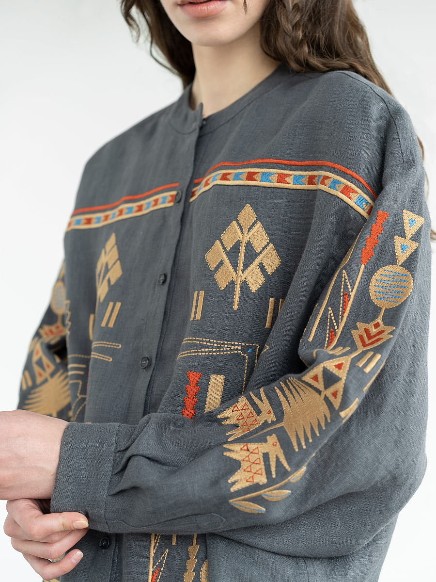 Linen shirt with embroidery Saenko [0]