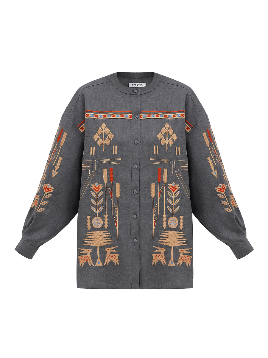 Linen shirt with embroidery Saenko [0]