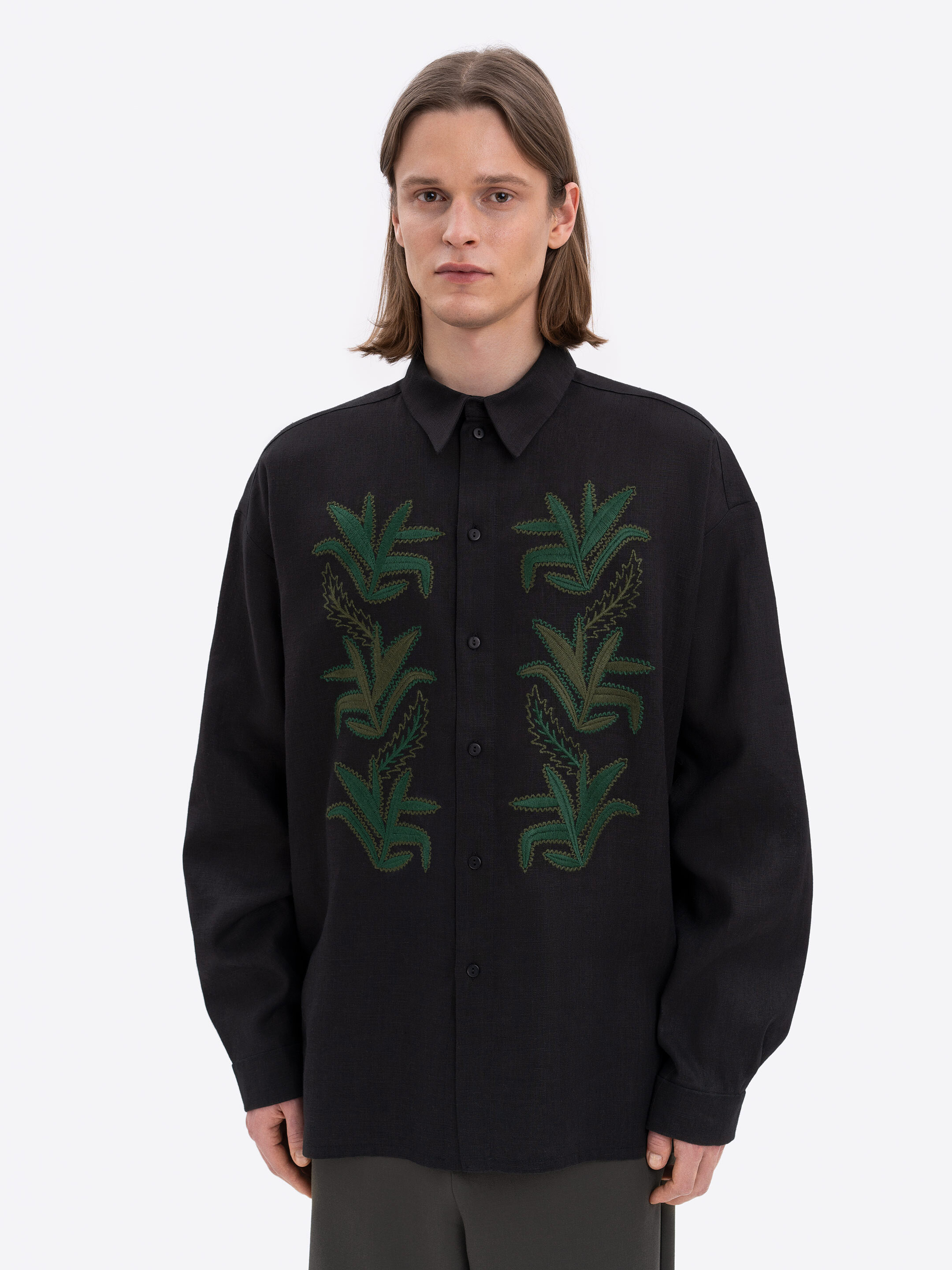 Linen shirt with embroidery Konopli Buy