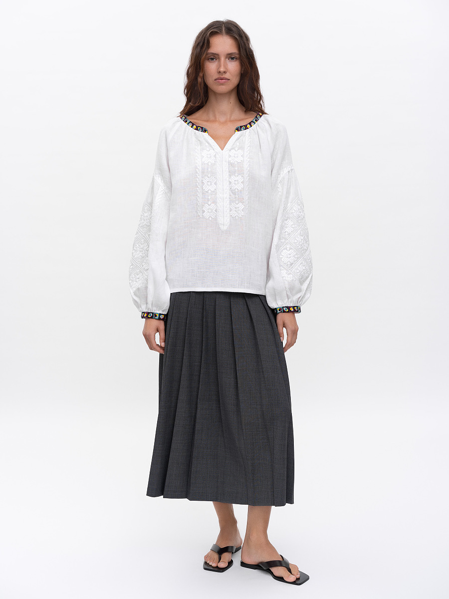 White embroidered shirt Siayvo [0]