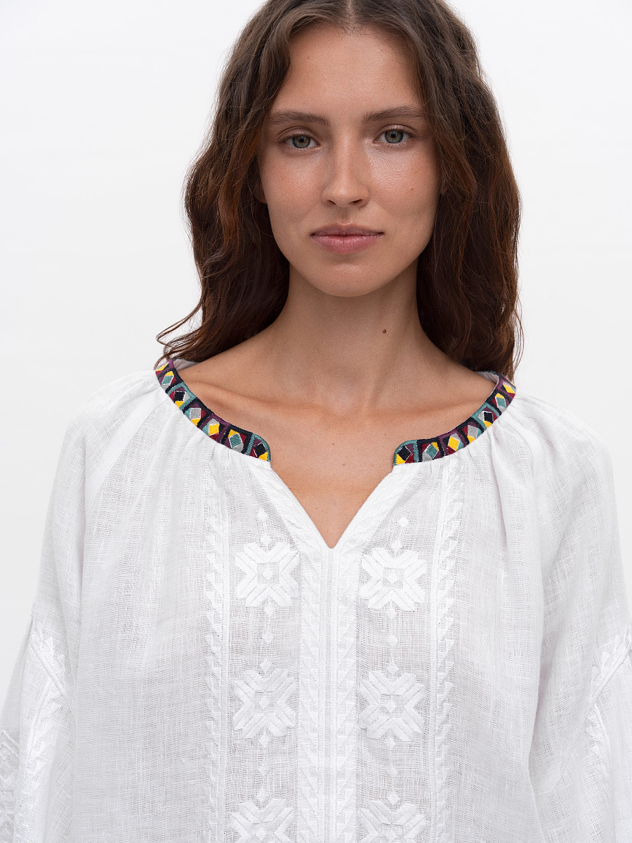 White embroidered shirt Siayvo [0]