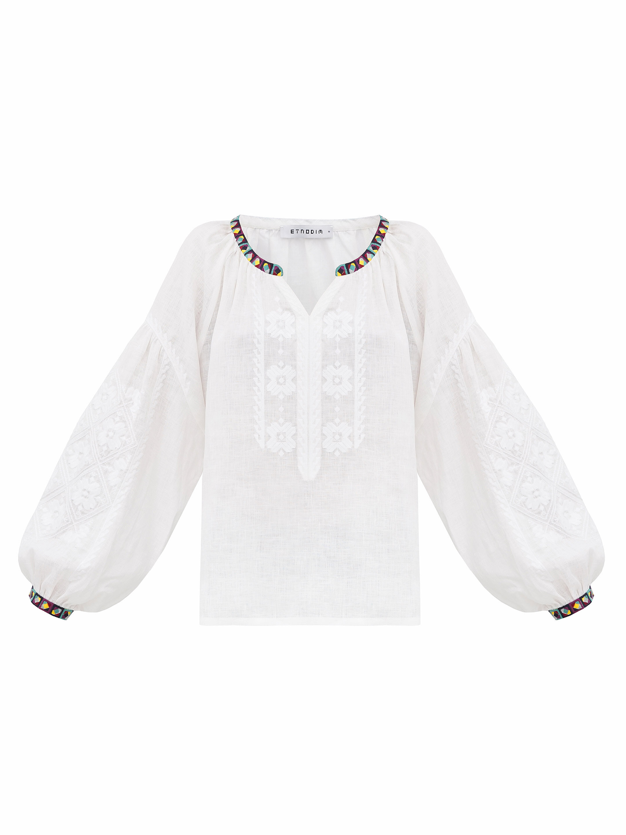White embroidered shirt Siayvo fitting