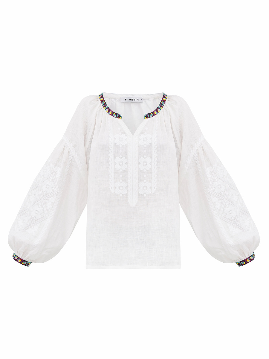 White embroidered shirt Siayvo [0]