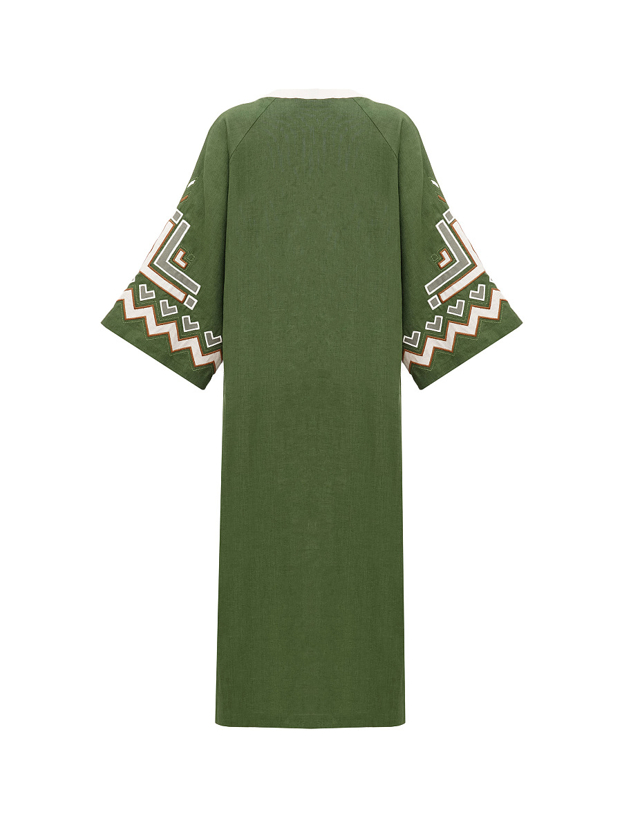 Green dress with short sleeve Symwol [0]
