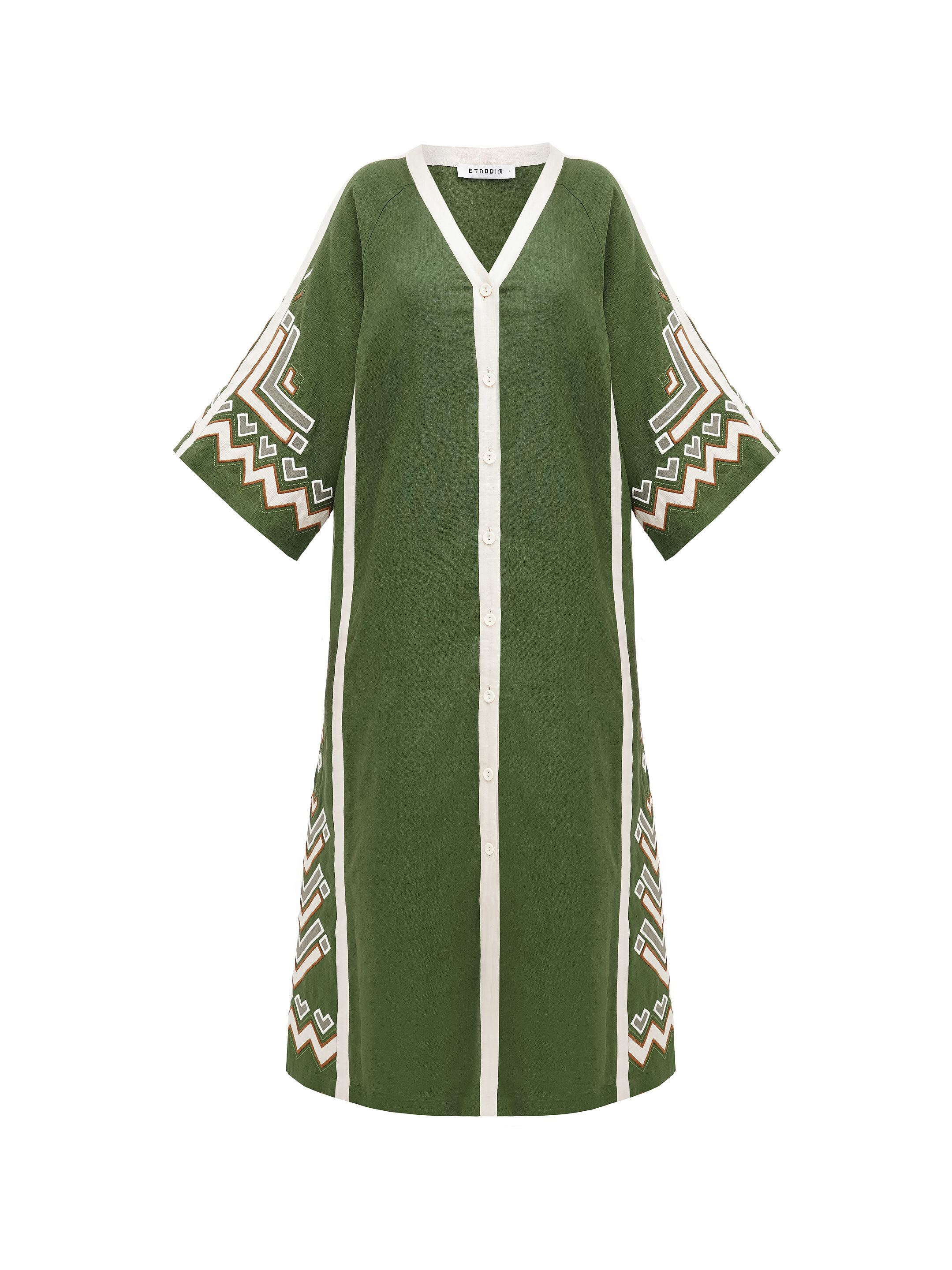 Green dress with short sleeve Symwol buy