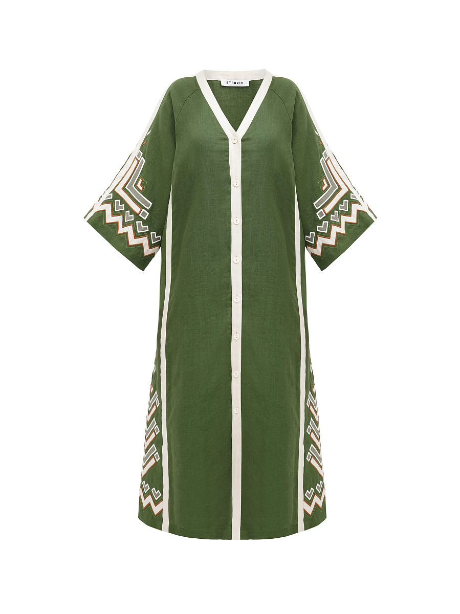 Green dress with short sleeve Symwol [0]