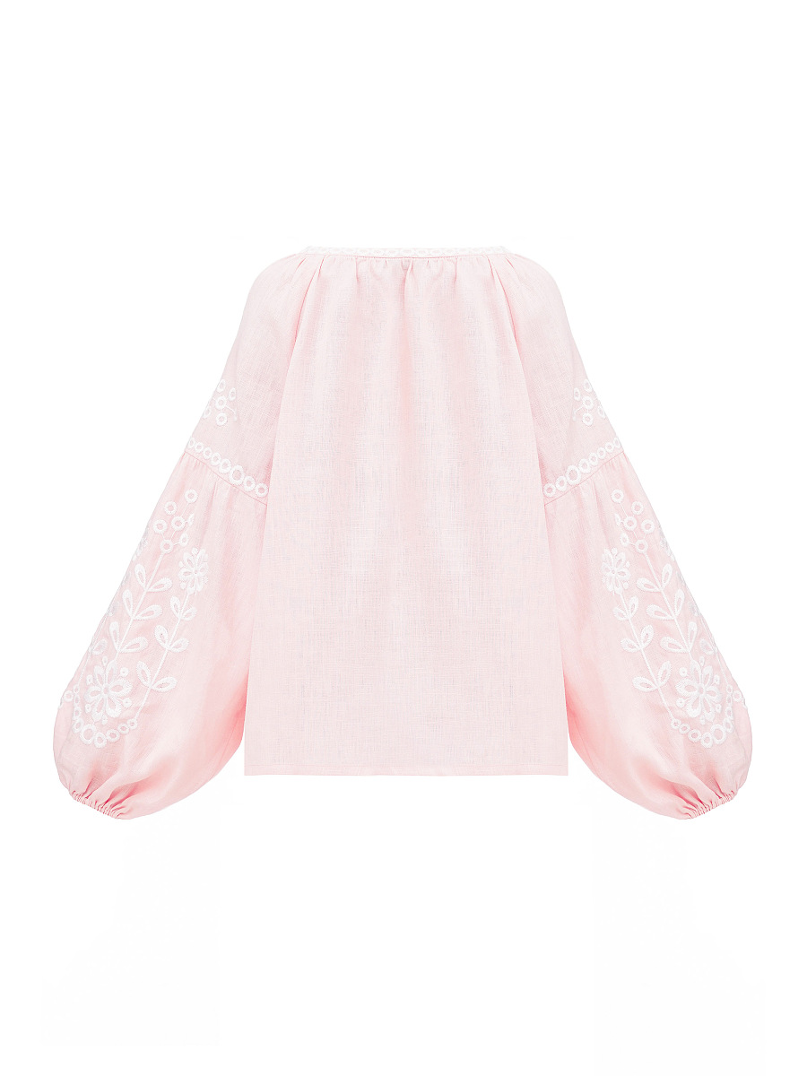 Light purple embroidered linen with floral ornament BOTANIC [0]