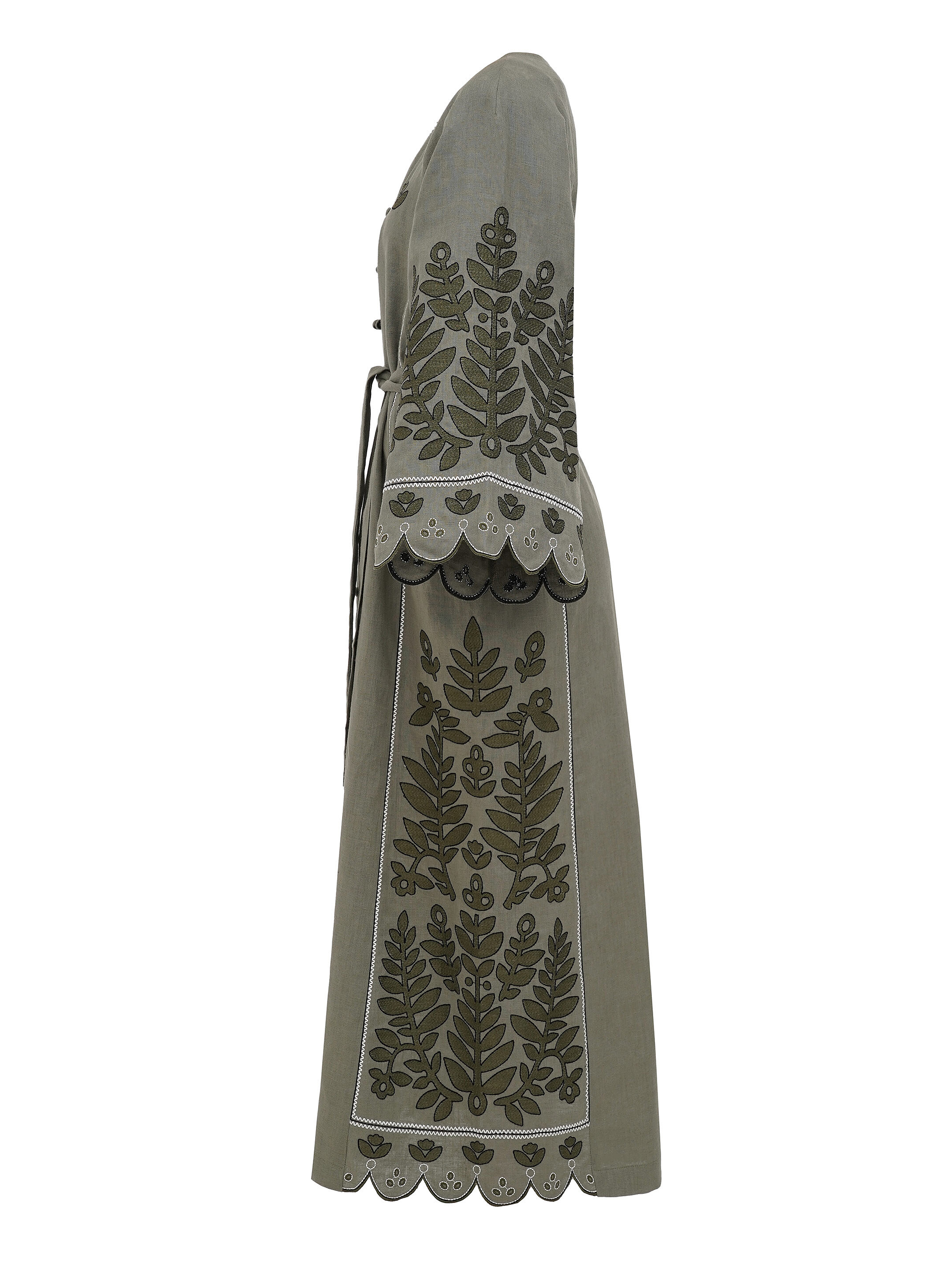 Linen embroidered dress with buttons Smereka order