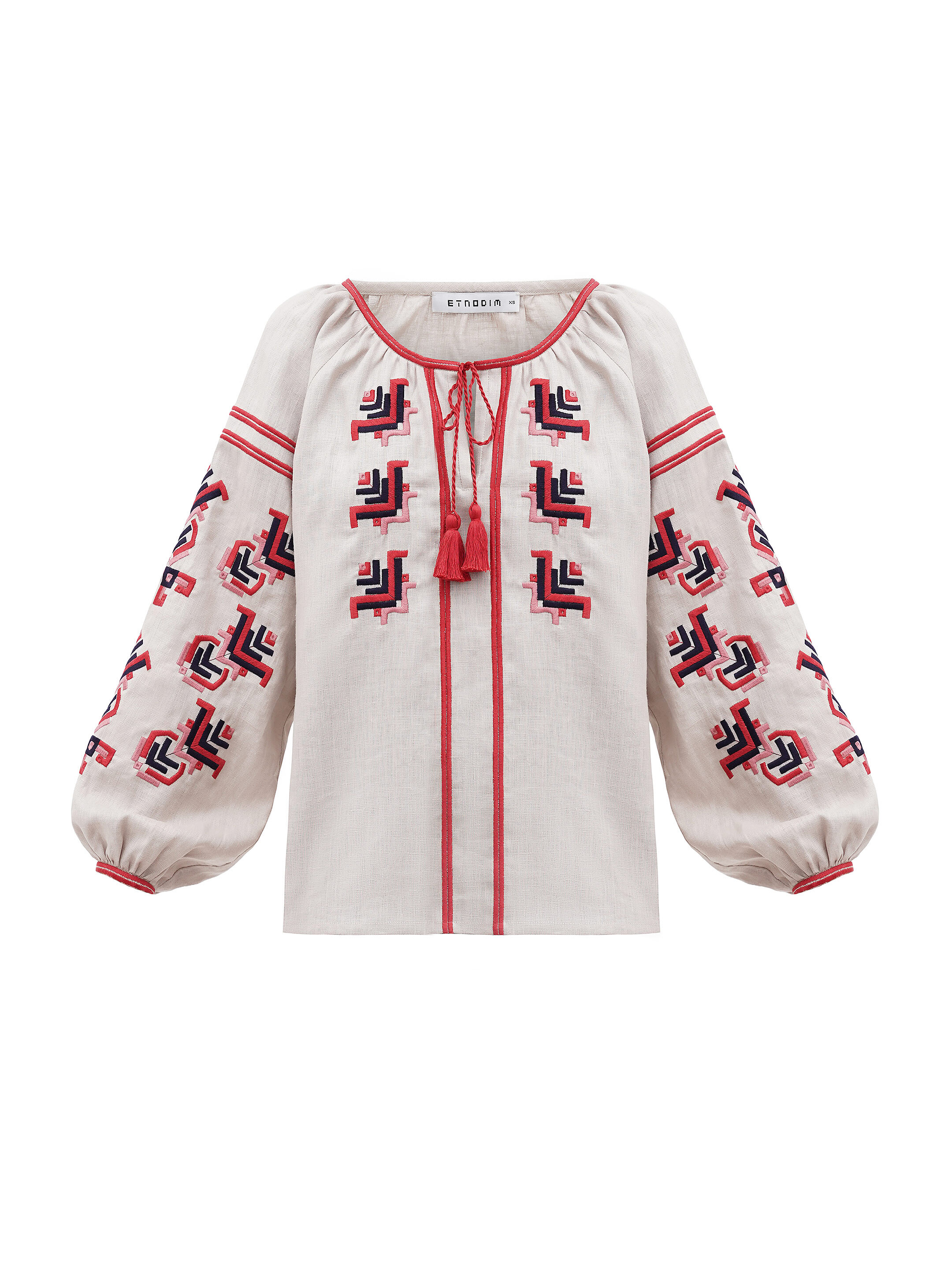 Women's embroidered shirt with floral ornament Maky fitting