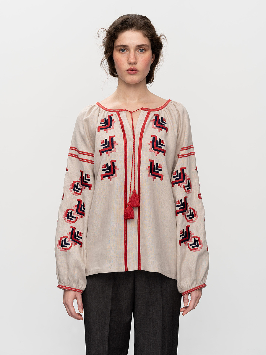 Women's embroidered shirt with floral ornament Maky [0]
