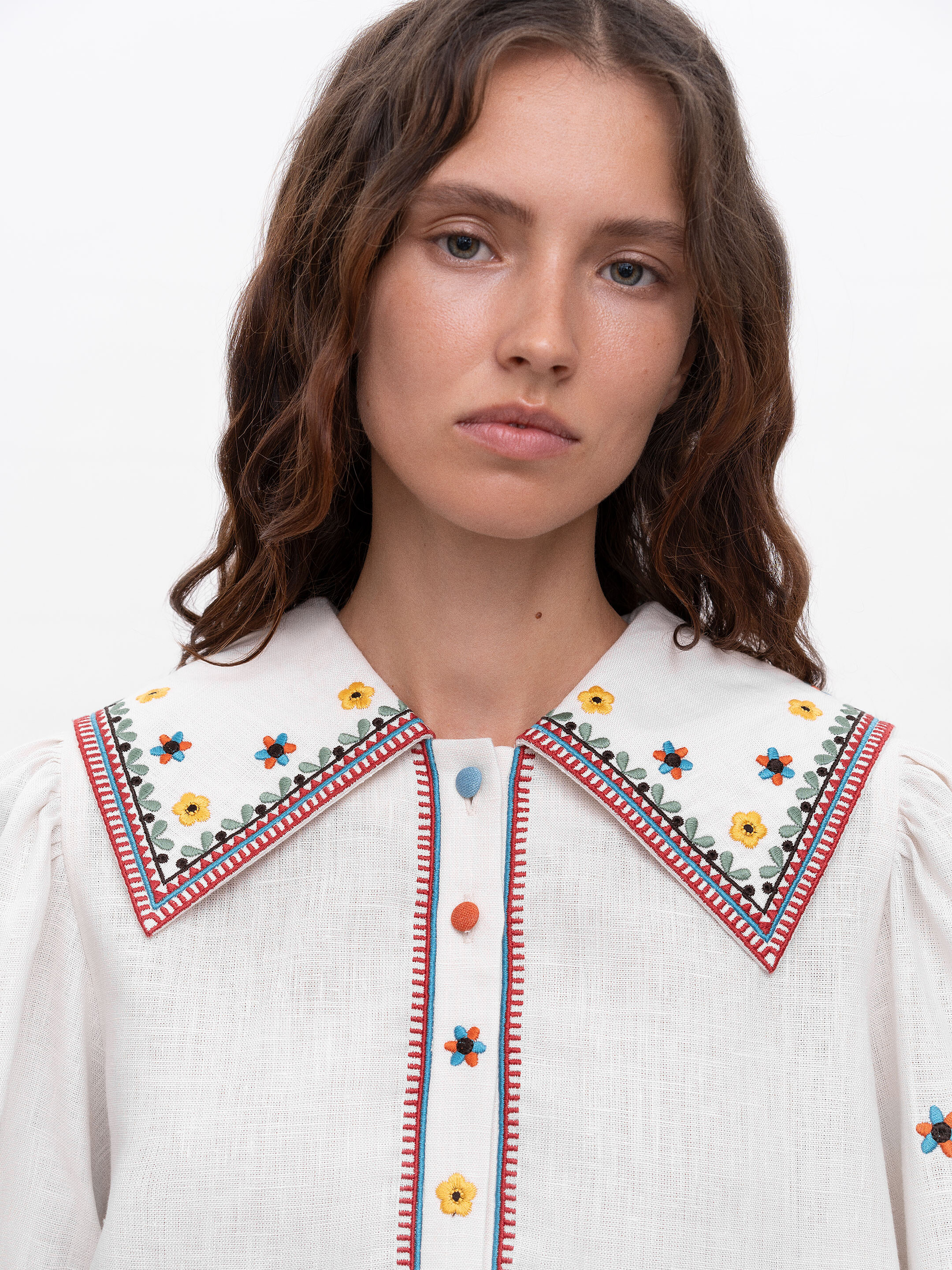 Embroidered linen shirt with yavorivsky ornament Yavir cheap