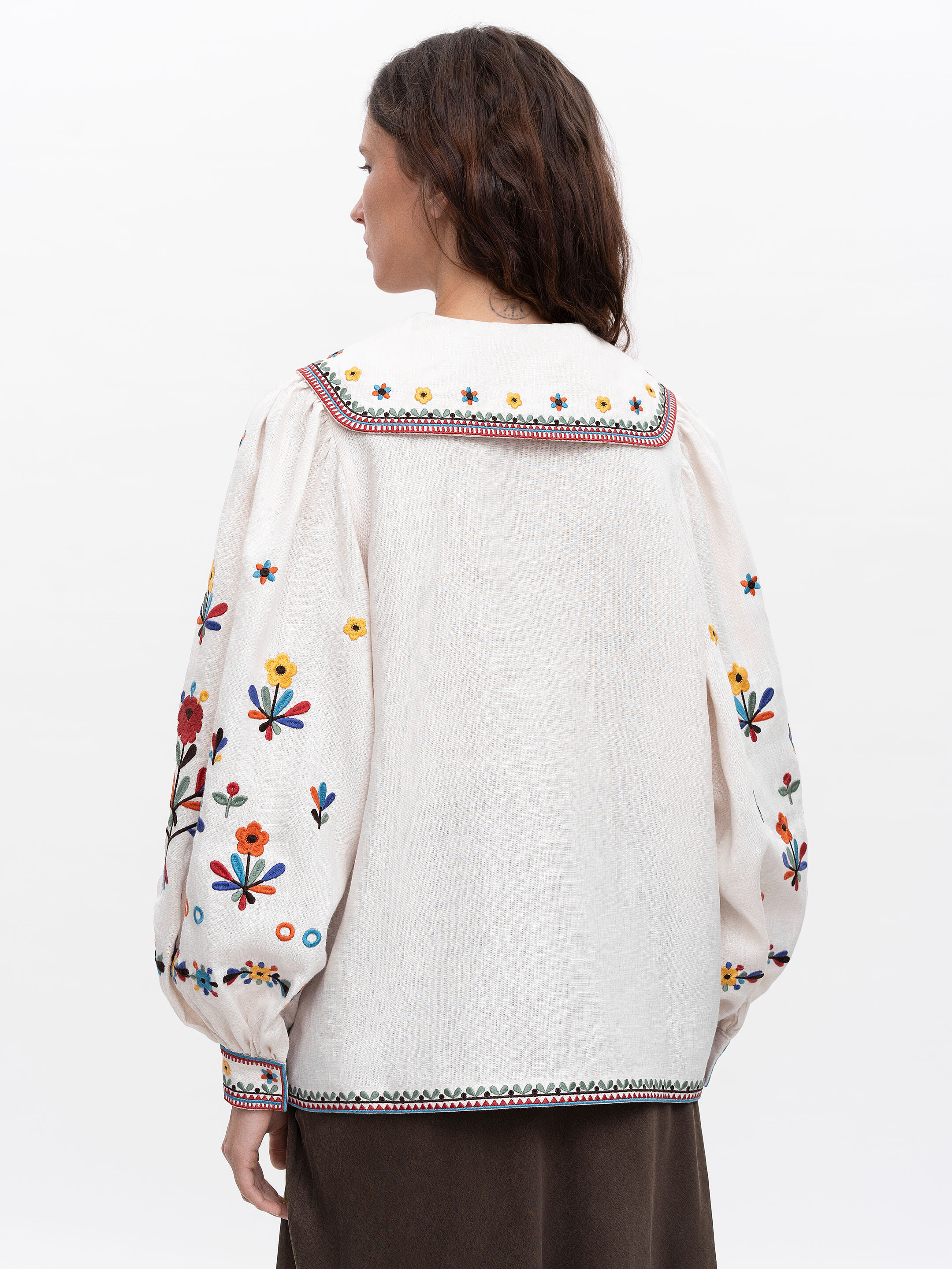 Embroidered linen shirt with yavorivsky ornament Yavir choose