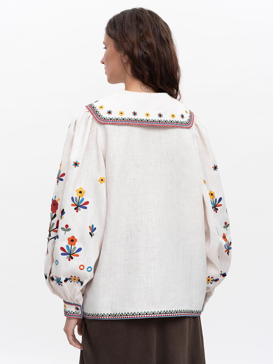 Embroidered linen shirt with yavorivsky ornament Yavir [0]