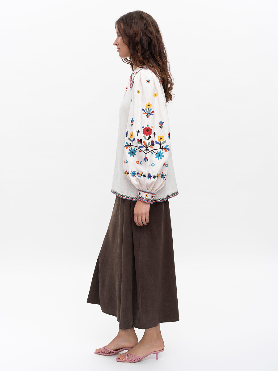 Embroidered linen shirt with yavorivsky ornament Yavir [0]