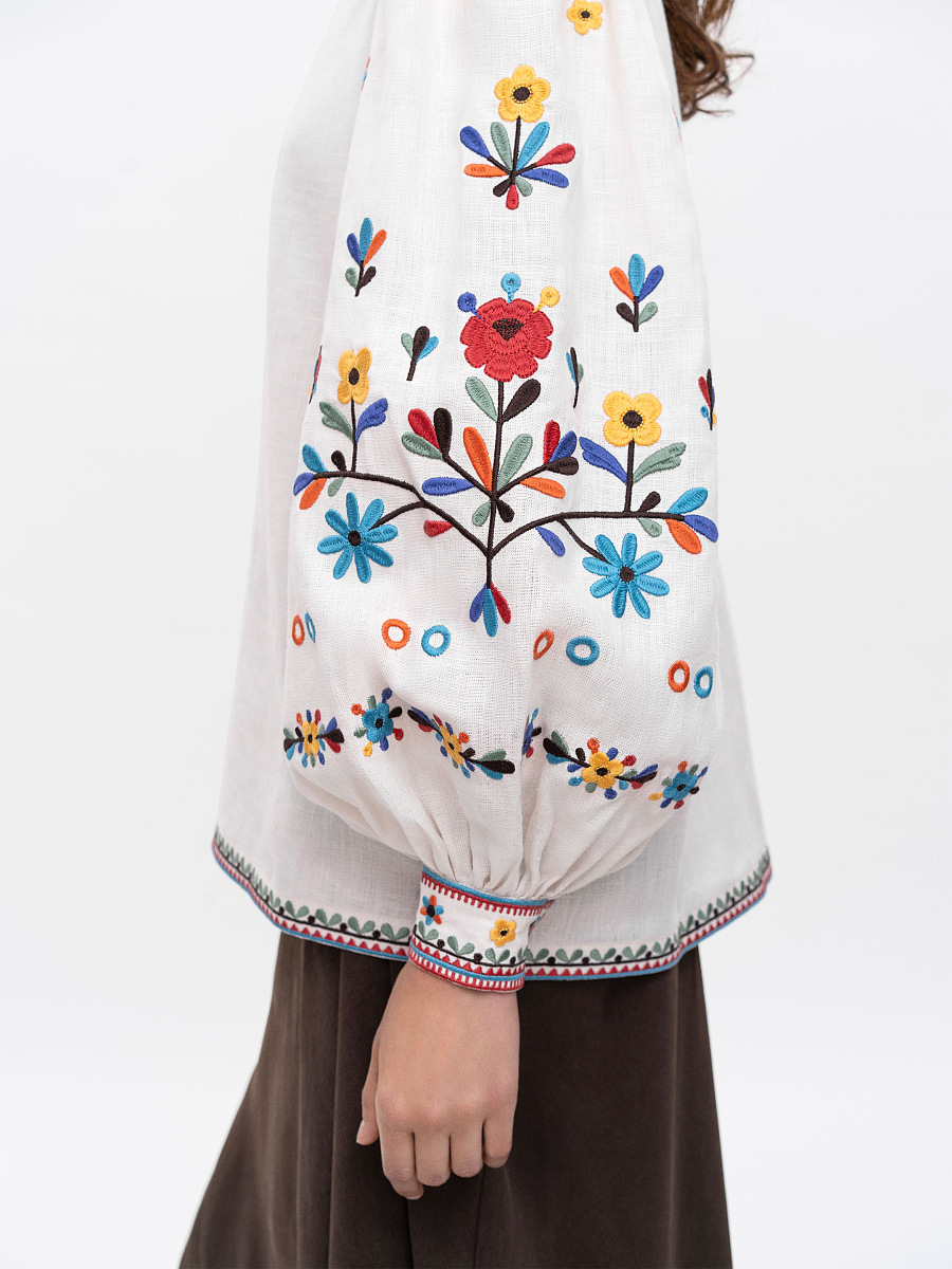 Embroidered linen shirt with yavorivsky ornament Yavir [0]