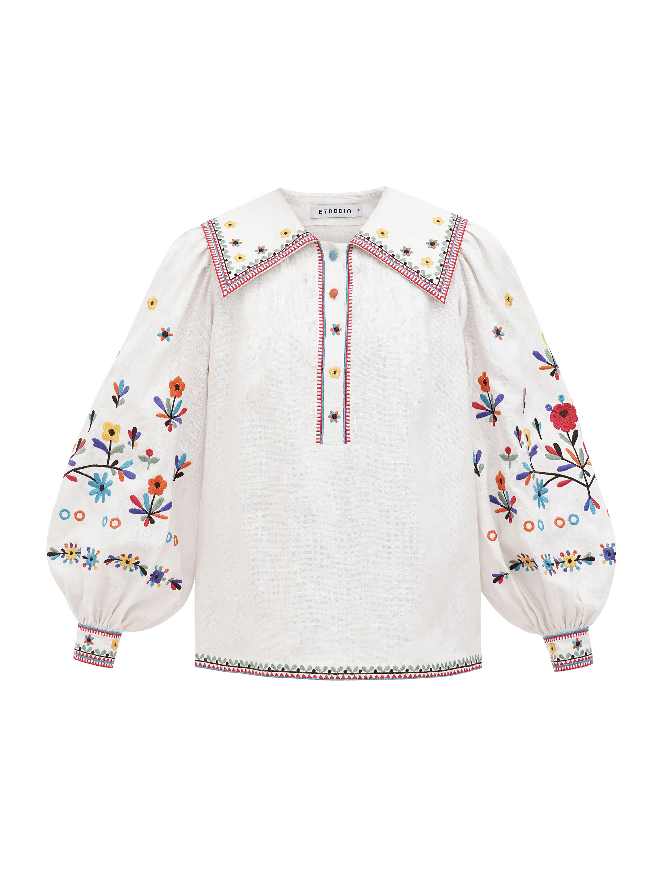 Embroidered shirt in boho style with white linen Bee buy in Kyiv