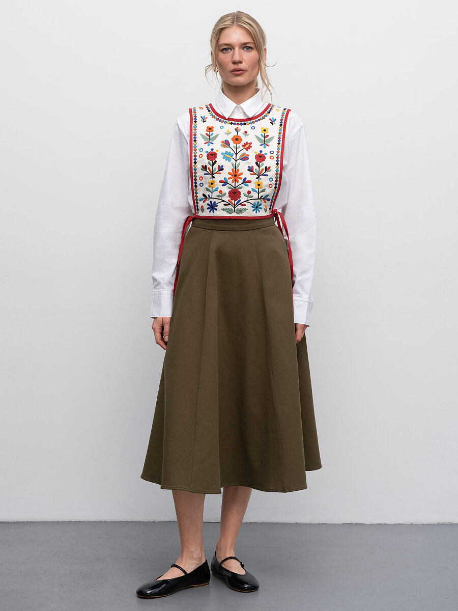 Linen embroidered vest with ties Yaryna vest [0]