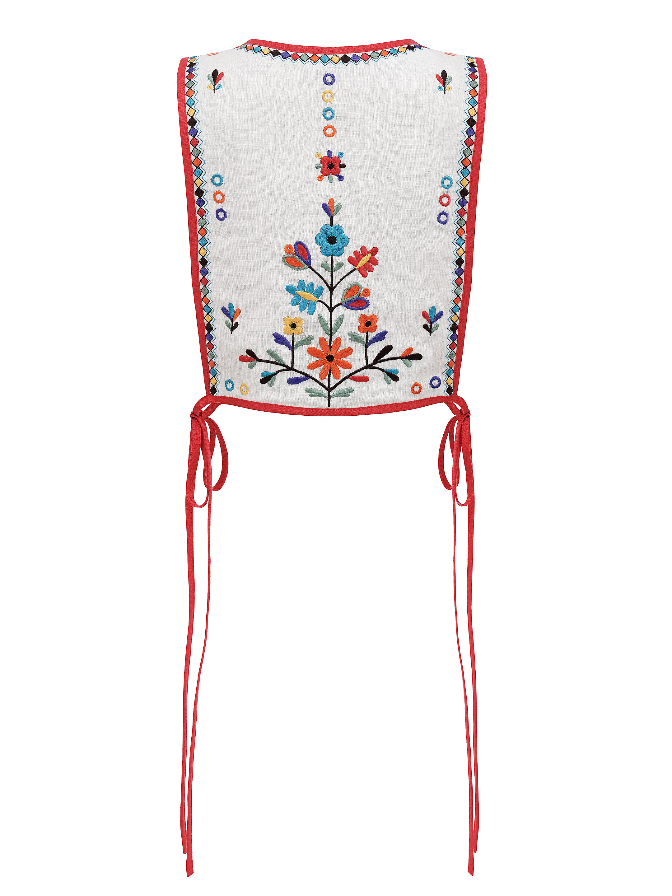 Linen embroidered vest with ties Yaryna vest buy