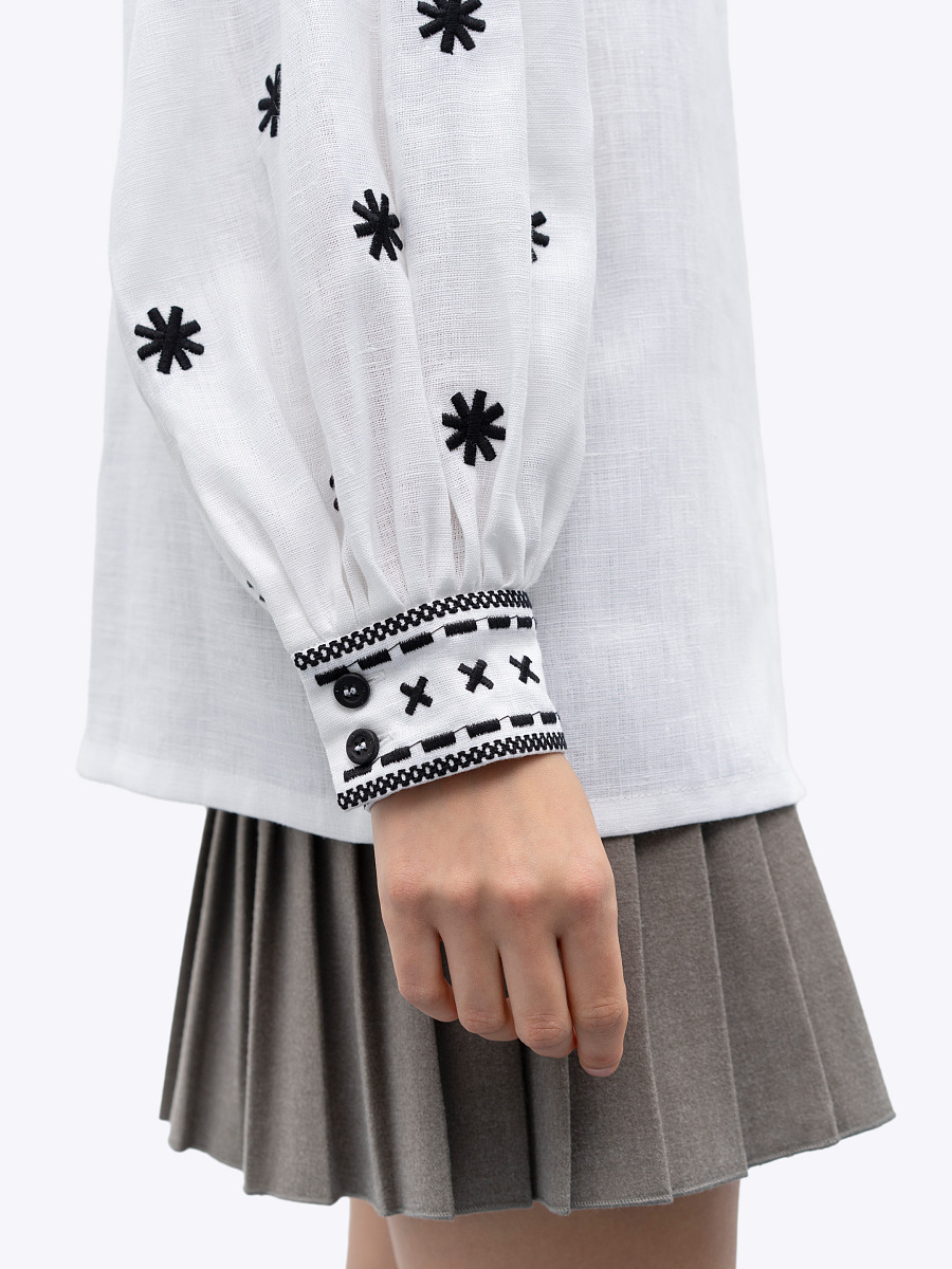 White linen shirt with embroidery Tsvit [0]