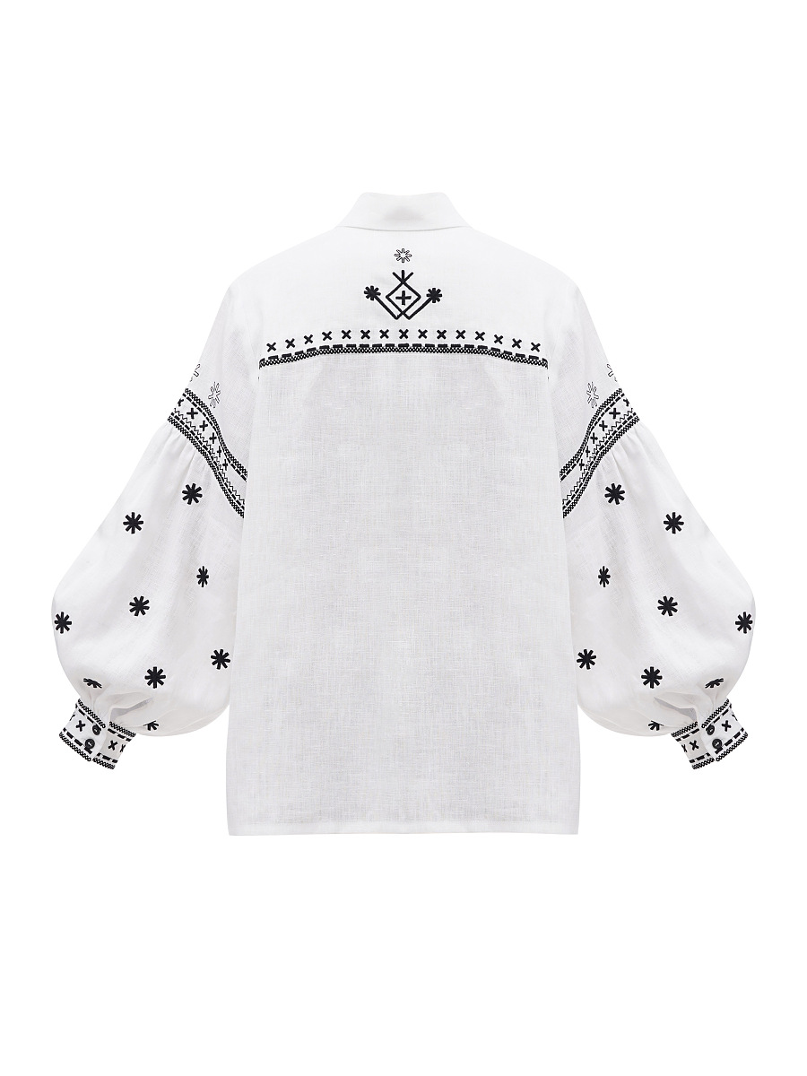 White linen shirt with embroidery Tsvit [0]