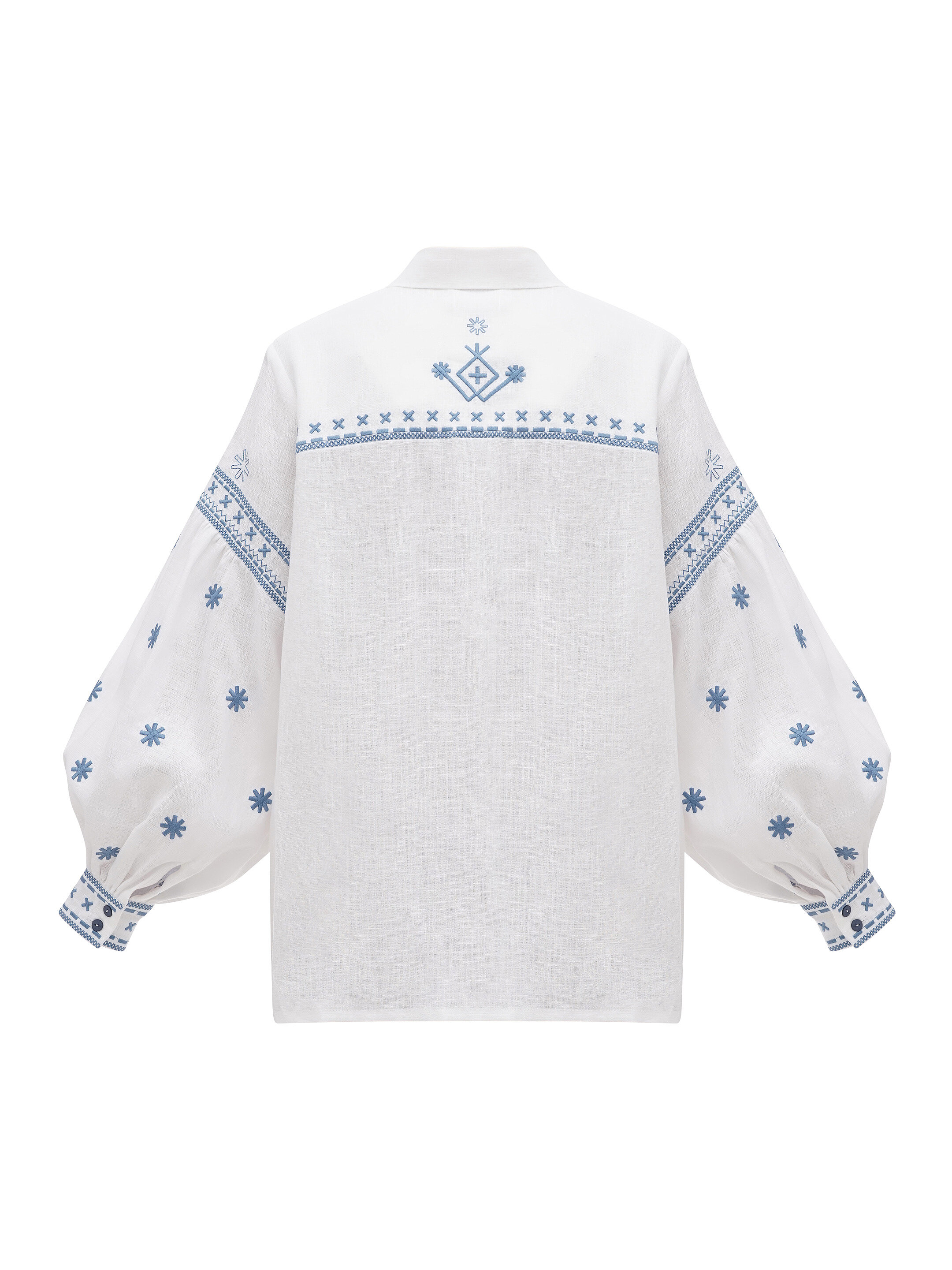 White linen shirt with embroidery Tsvit Syniy buy