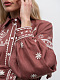 Terracotta linen shirt with embroidery Tsvit Tera
