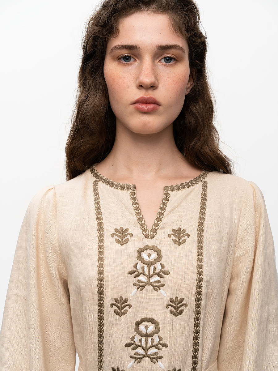 Embroidered linen dress Tranoy [0]