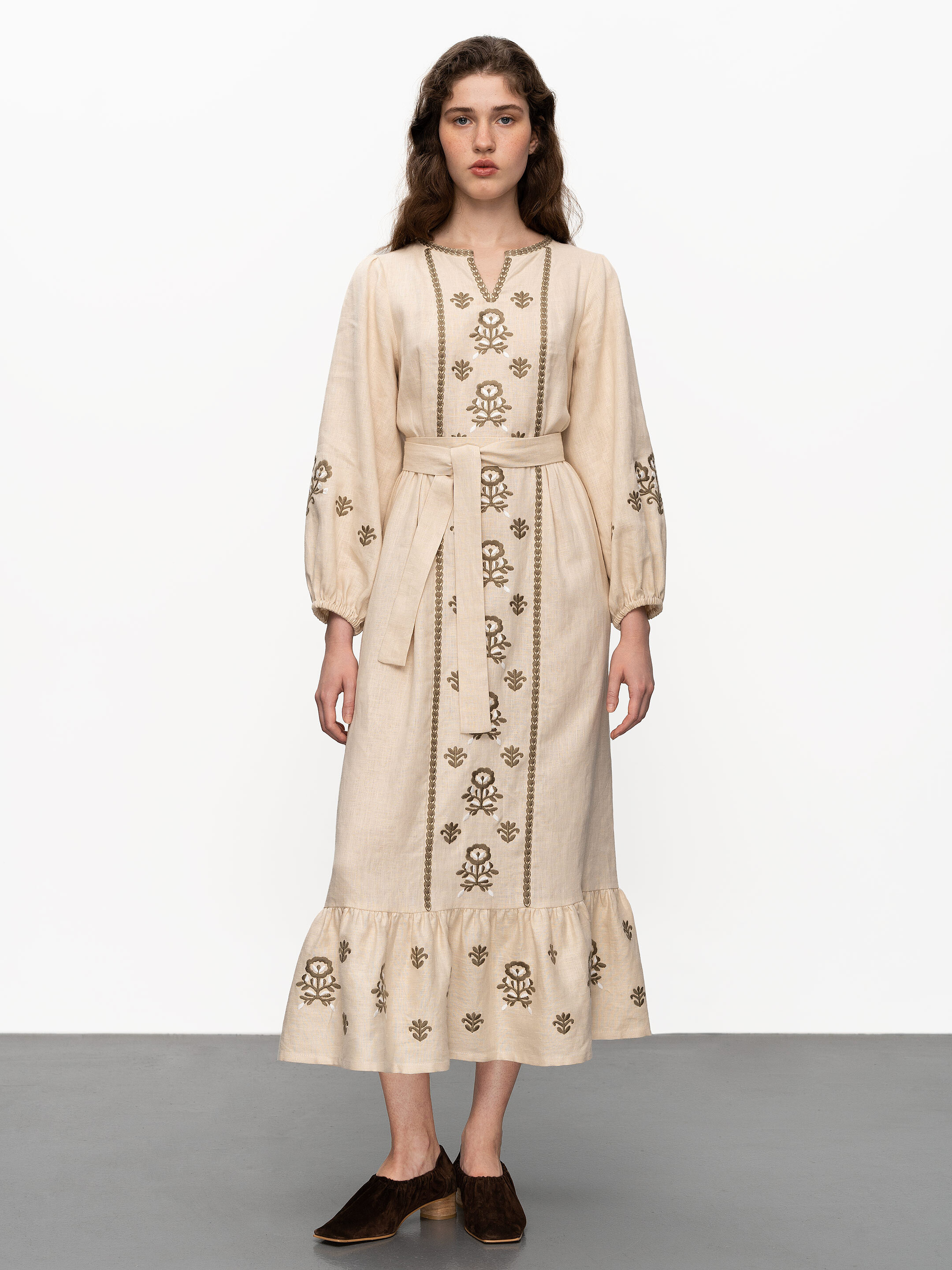Embroidered linen dress Tranoy Buy