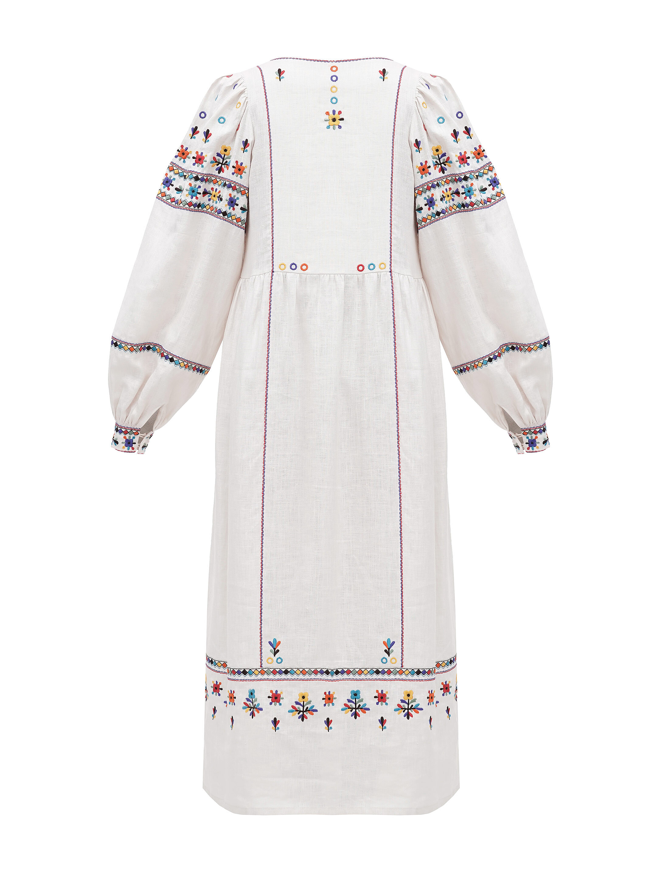 Long embroidered linen dress with yavorivsky ornament Yaryna order