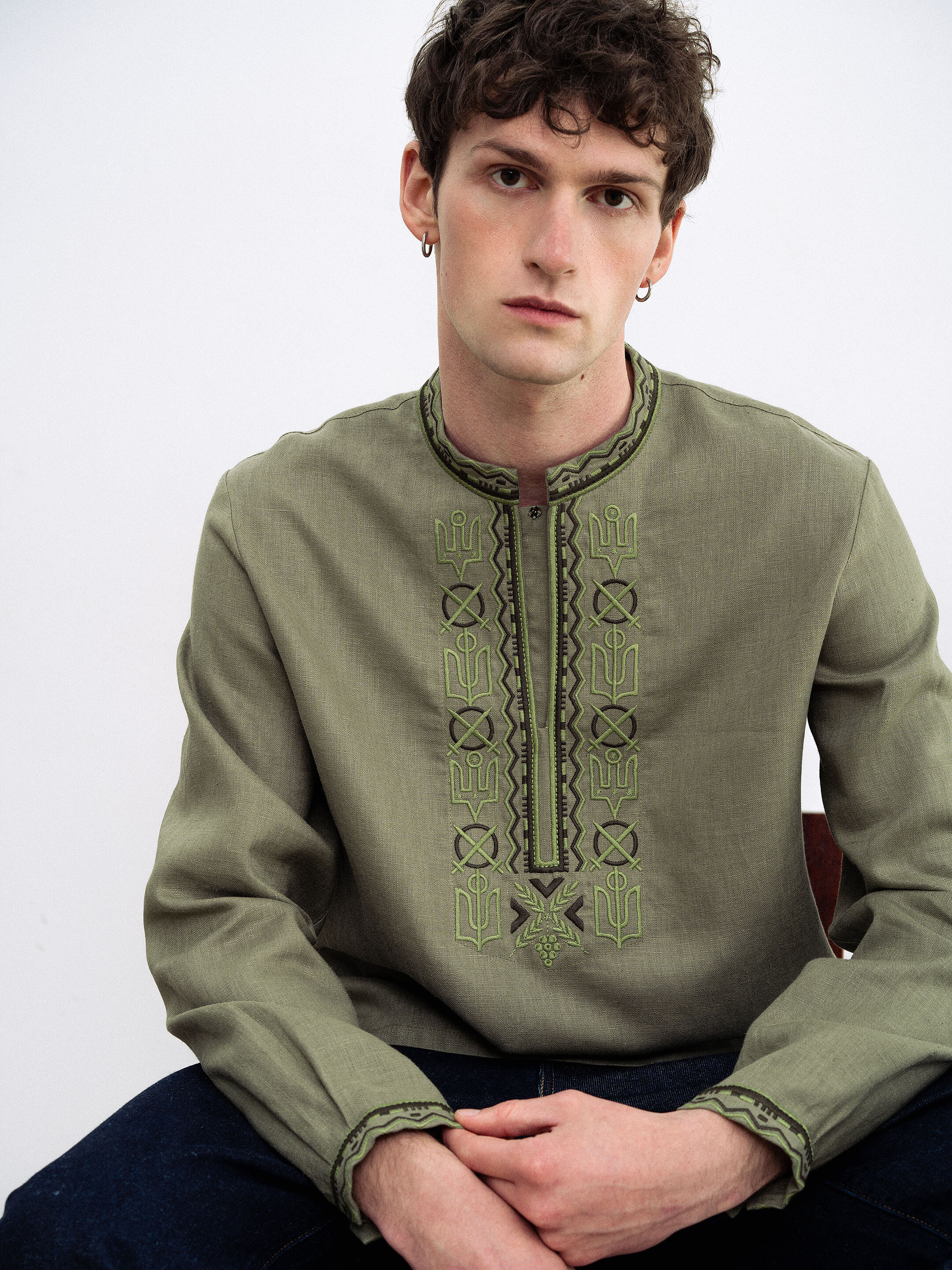 Men's embroidered shirt with symbols of Kyivan Rus 988 Buy
