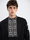Black linen embroidered shirt Vidsich