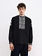Black linen embroidered shirt Vidsich