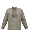 Khaki linen embroidered shirt for men Vidsich Khaki