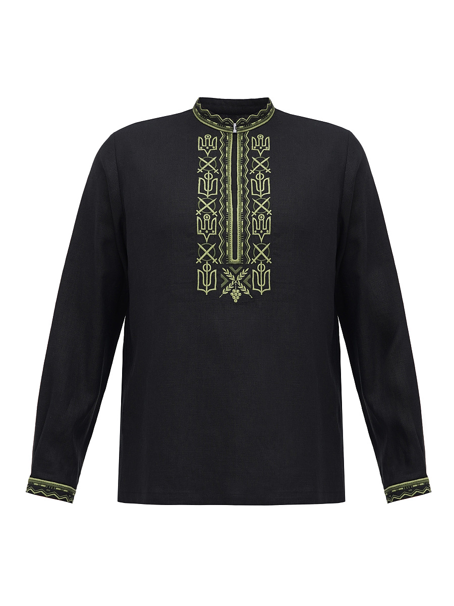 Men's embroidered shirt with symbols of Kyivan Rus 988 Black [0]