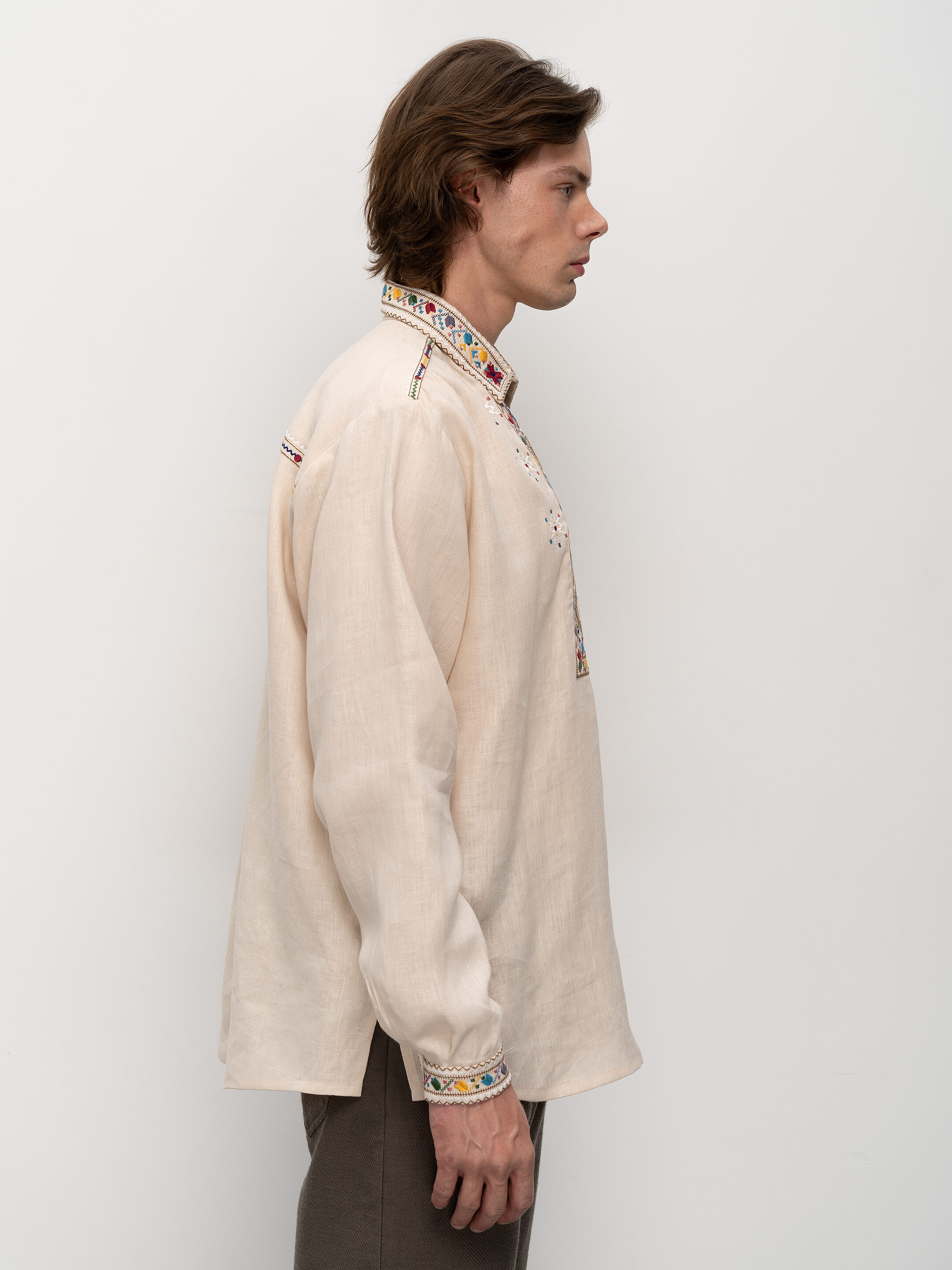 Men's embroidered shirt with collar Veremiy ціна