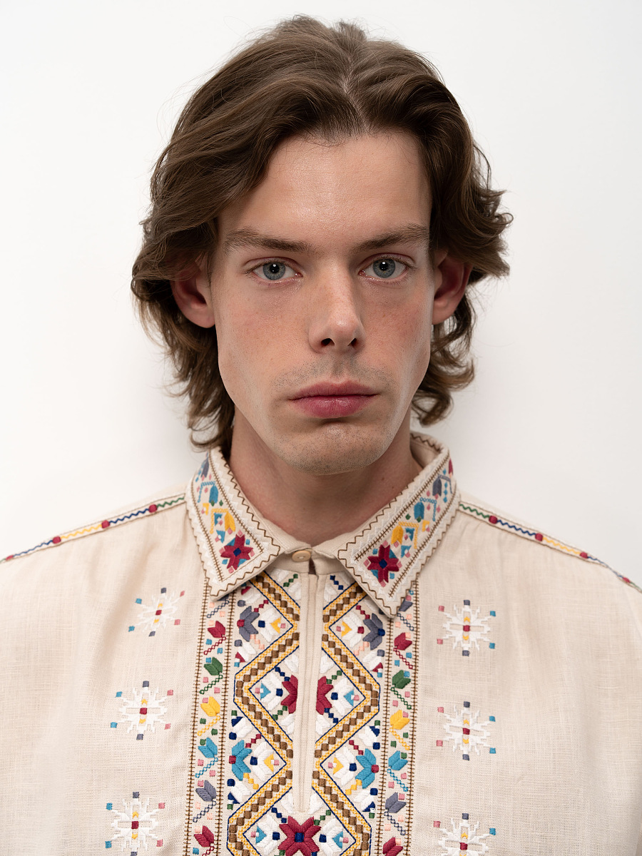 Men's embroidered shirt with a collar Chernihivska buy in Kyiv, price —  Etnodim