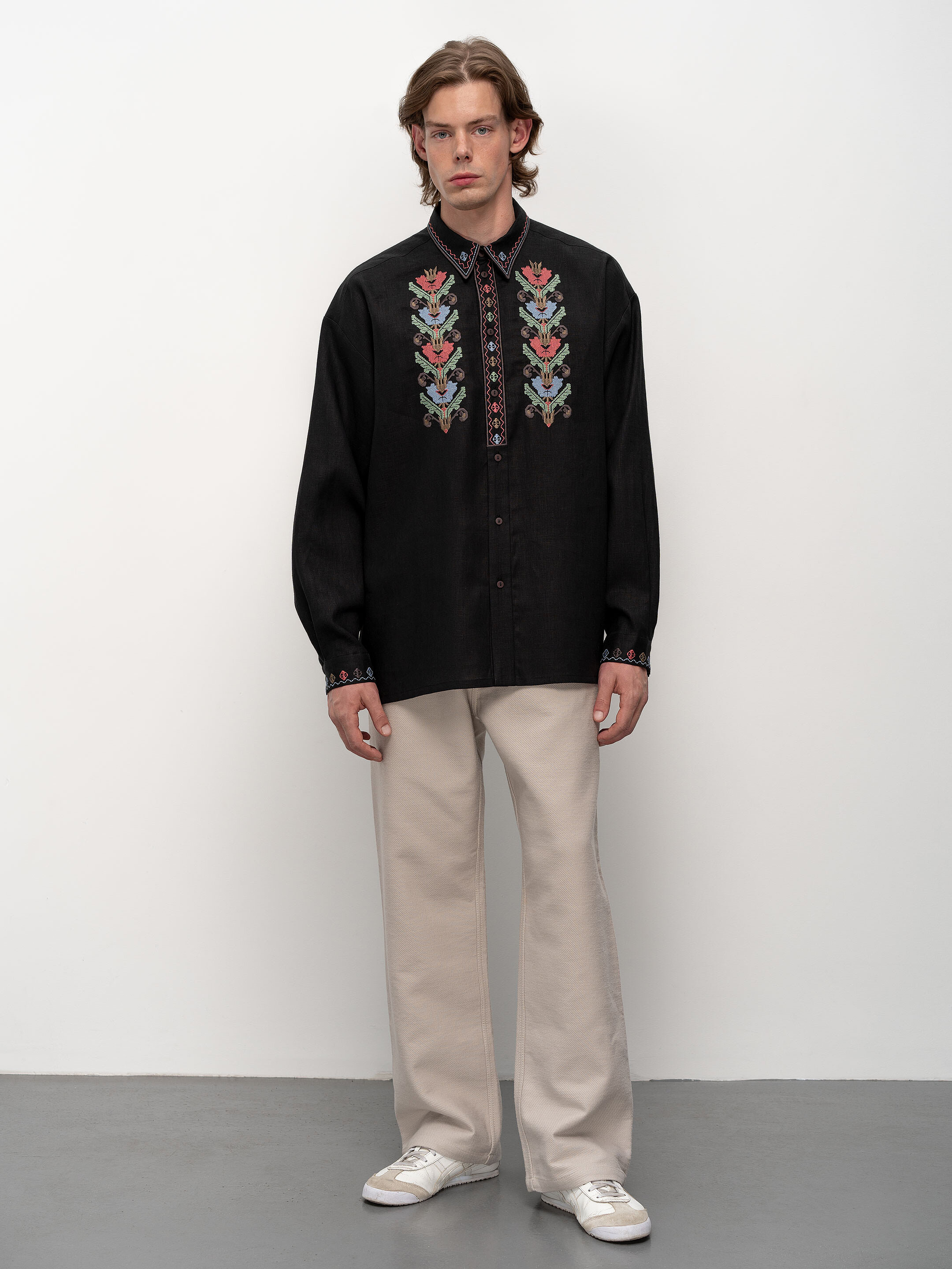 Men's embroidered shirt with a collar Kovel in Ukraine
