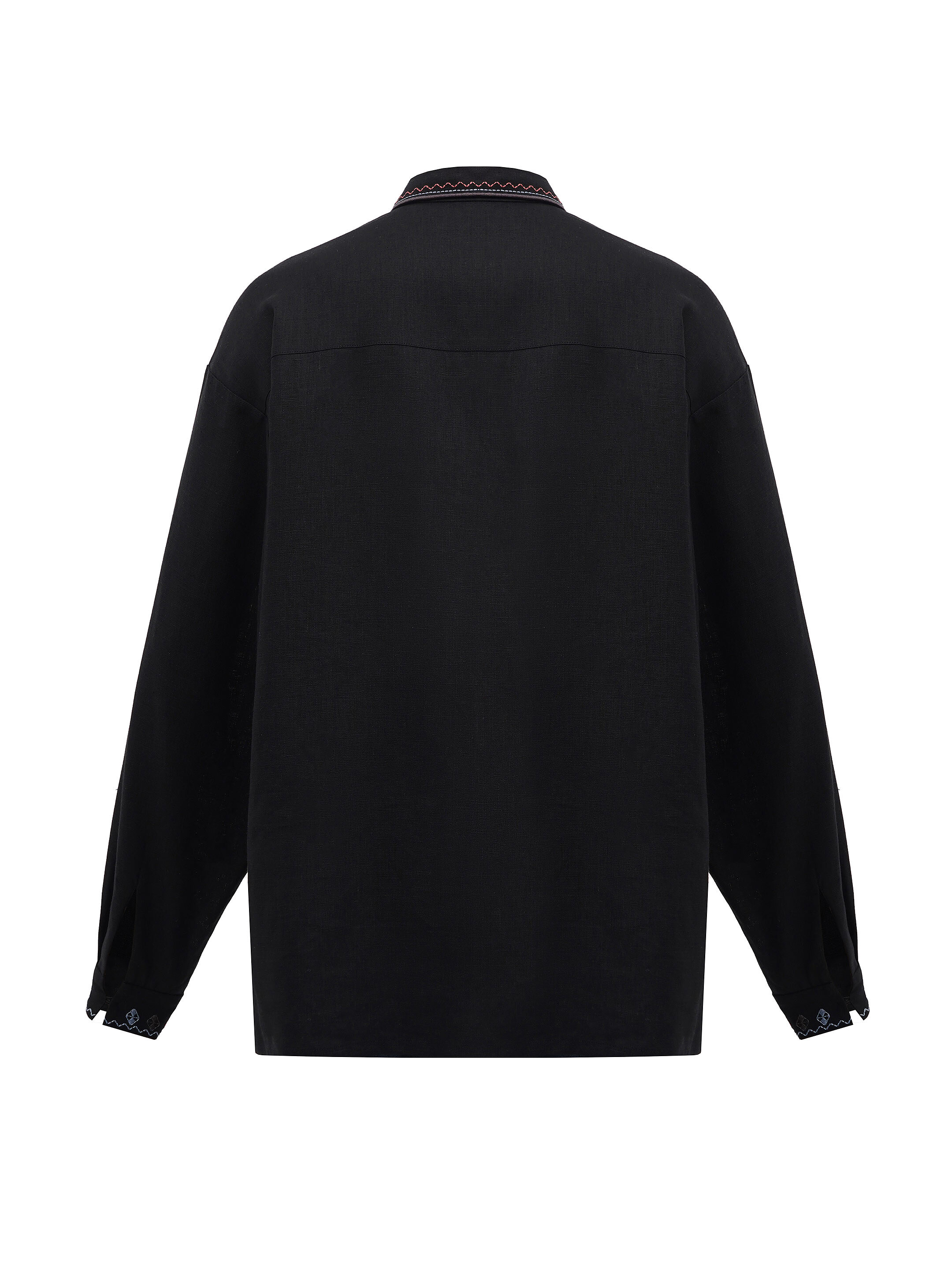 Men's embroidered shirt with a collar Kovel fitting