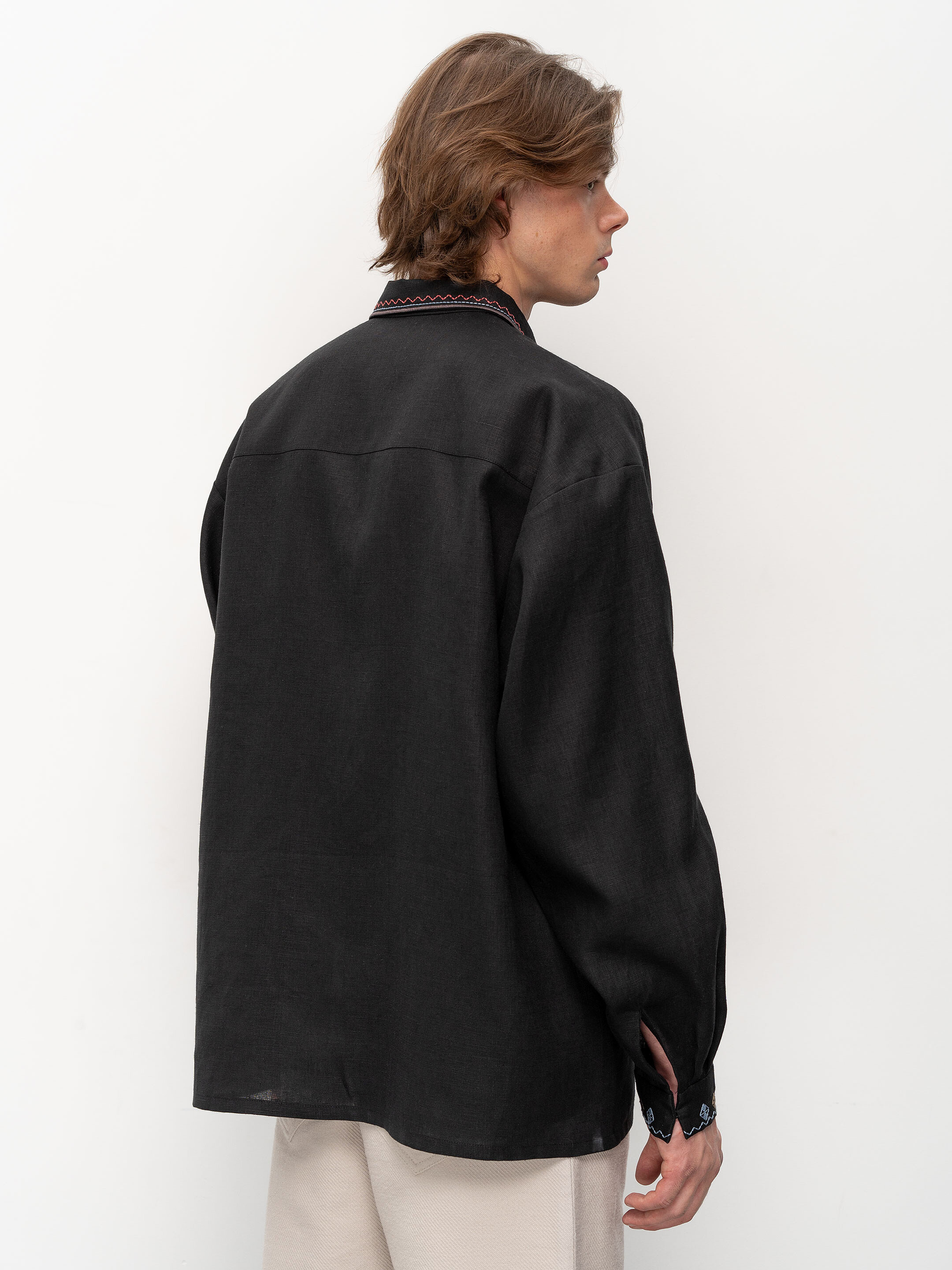Men's embroidered shirt with a collar Kovel ціна