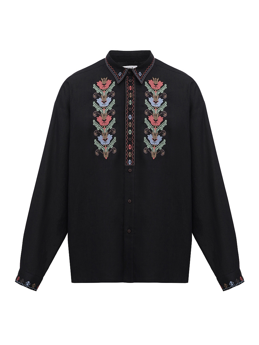 Black men's embroidered shirt Zhytomyr Chorna buy in Kyiv, 199