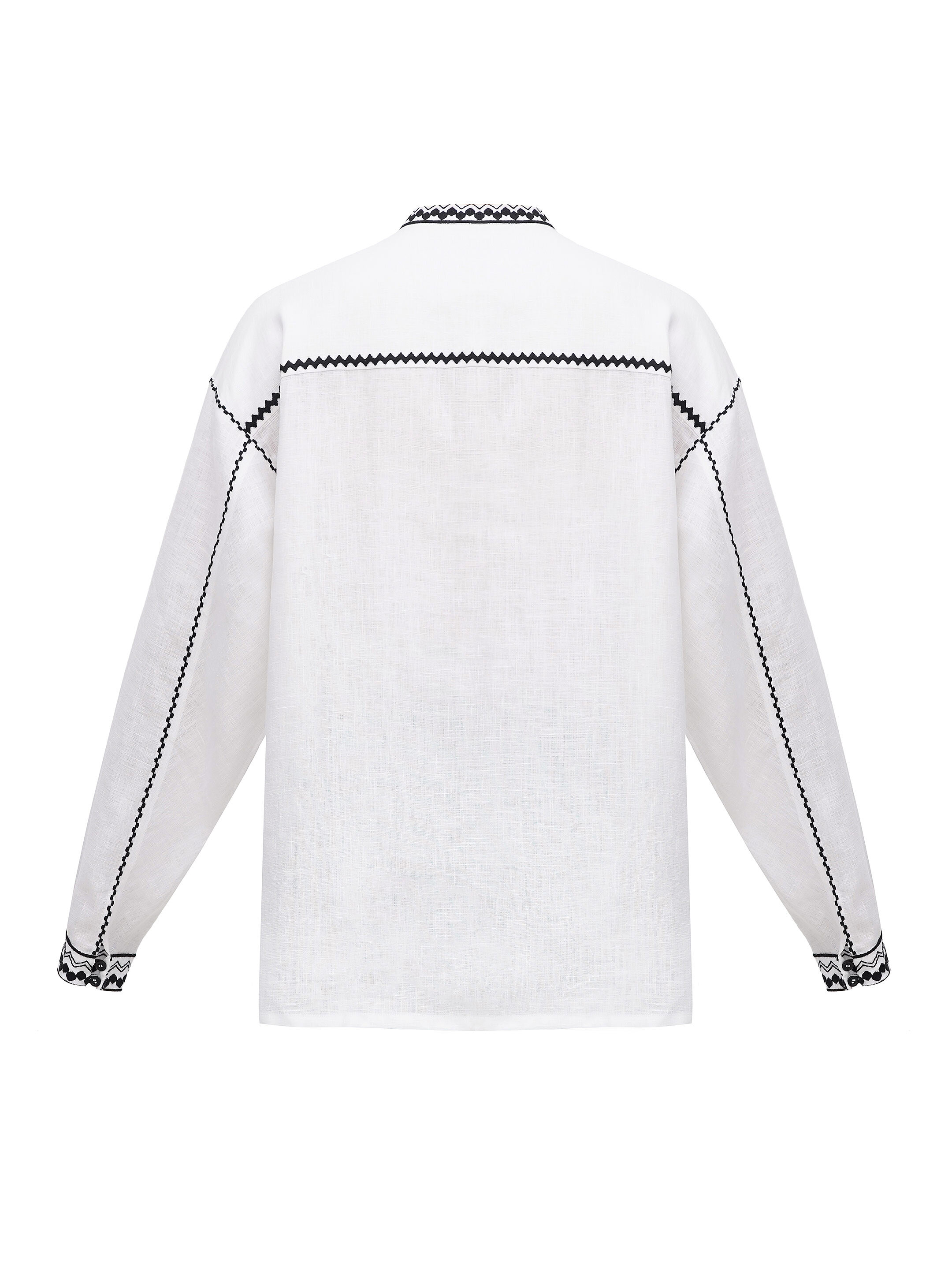 White men's embroidered shirt Kyivska fitting