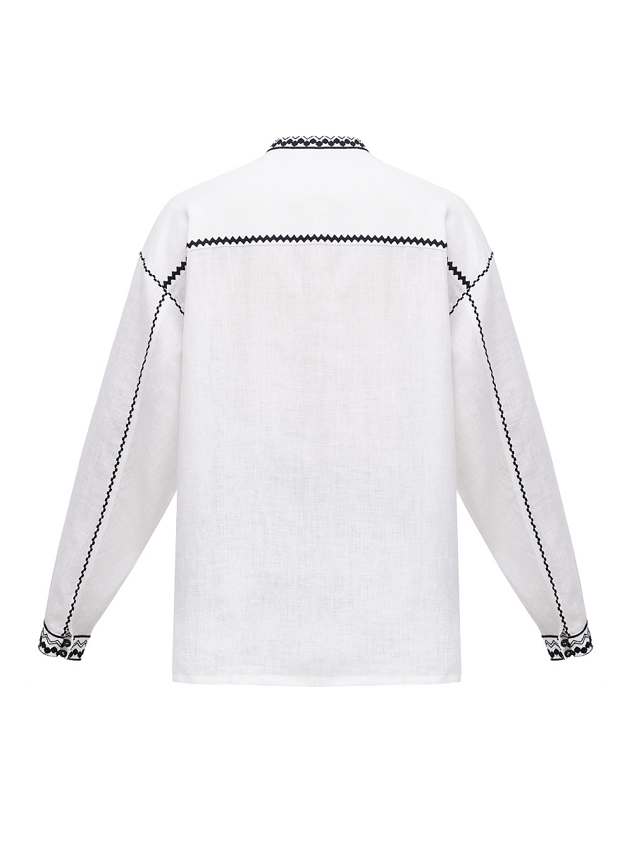 White men's embroidered shirt Kyivska [0]