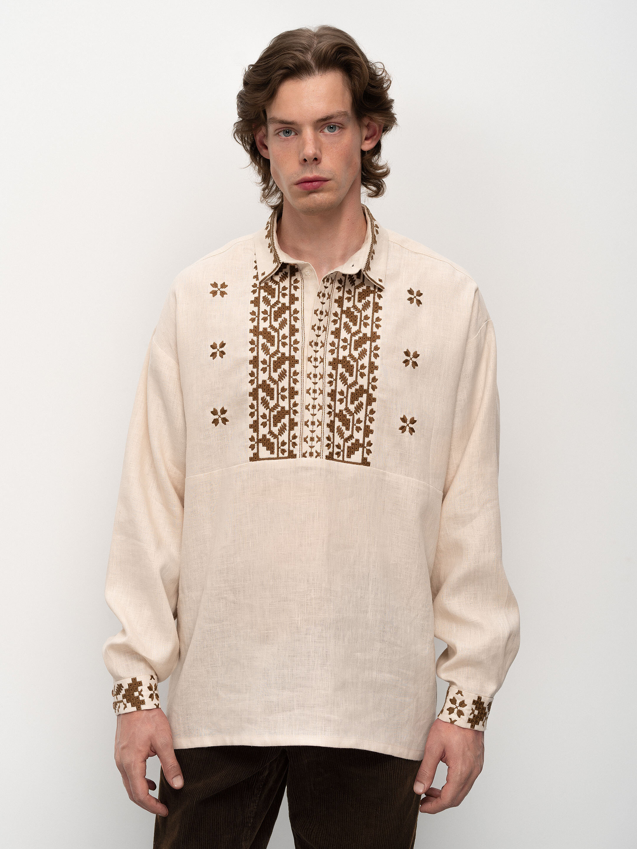 Men's embroidered shirt with a collar Chernihivska cheap